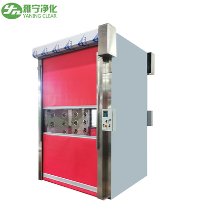 YANING Cleanroom High Speed PVC Roll Up Shutter Door Person Cargo Large Space Pass Through Chamber Air Shower Room