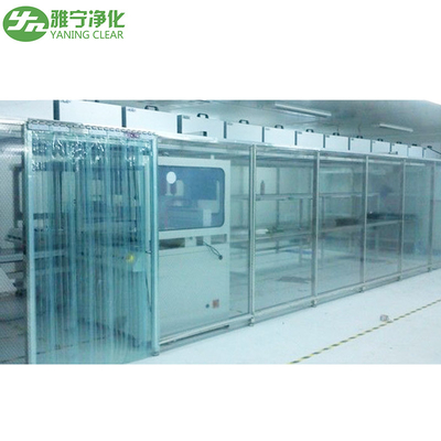 إطار من الألومنيوم المعياري للجدار الناعم لغرفة البيئة النظيفة المعتمد من ISO لإنتاج OLED