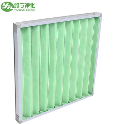 Mini Pleat G4 نظام التهوية بمرشح الهواء المسبق للوسائط الاصطناعية إطار من سبائك الألومنيوم