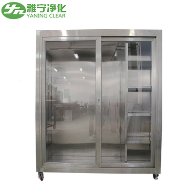 خزانة ملابس منخفضة الضوضاء غرفة نظيفة 304 SUS Laminar Flow Smock Stocker Cabinet
