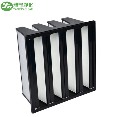 V Bank H10 Hvac Hepa Filter ، فلتر هواء عالي الكفاءة 610 * 610 * 295 مم
