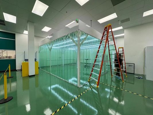 لا يوجد سقف معلق من الدرجة 100 سهلة التثبيت غرفة نظيفة قابلة للإزالة وحدة مرشح DC وحدة مرشح HEPA مرشح H14 غرفة نظيفة