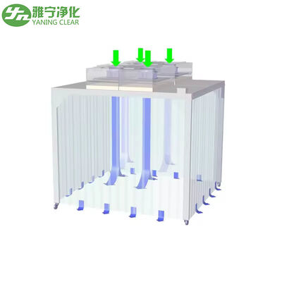 الحجم المخصص من الفولاذ المقاوم للصدأ SUS304 غرفة نظيفة مع فلتر HEPA 99.99٪ الكفاءة