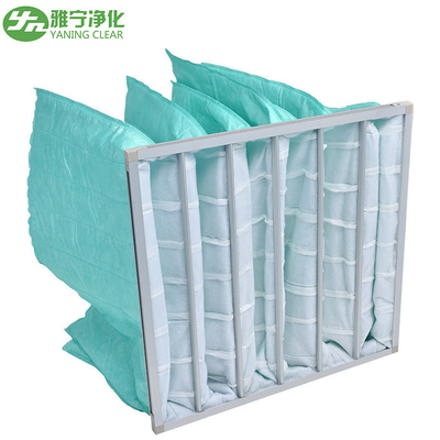 استبدال أنظمة التهوية من YANING EN779 F9 ASHRAE MERV 15 مرشح كيس جمع الغبار متعدد الجيوب للوسائط الكهروستاتيكية